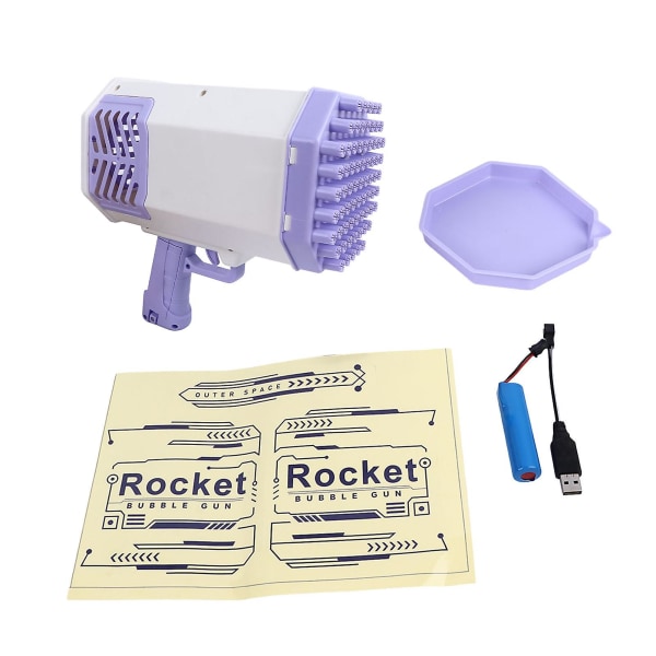 Elektrisk bobleleketøy håndholdt bærbar automatisk bobleblåsermaskin med lys for barn gutter og jenter lilla