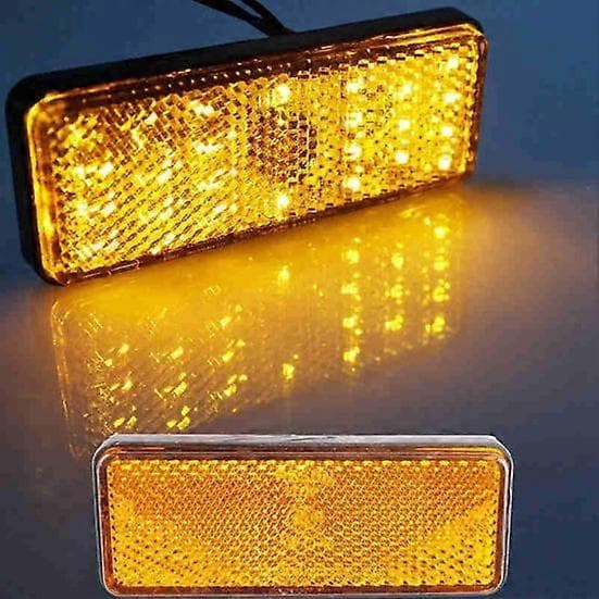 Tail Light 24 LEDs Energy Saving Rectangle 12V Super Bright Side Warning Lamp CJY red