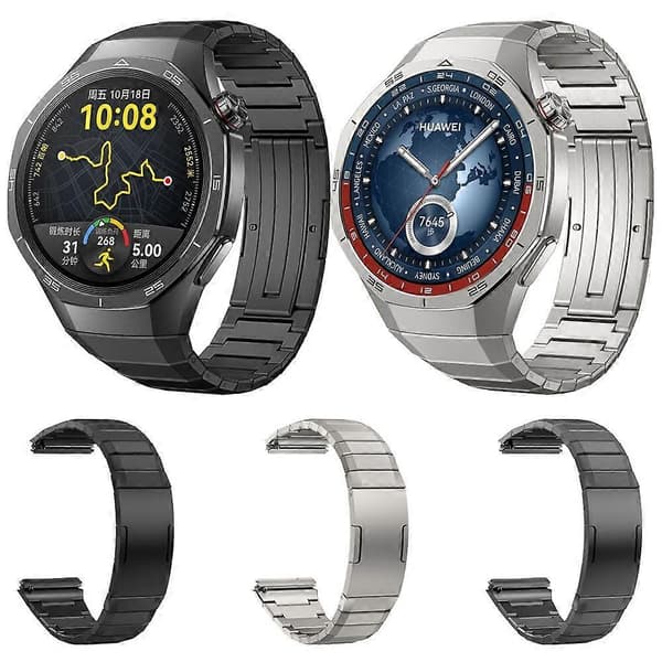 Vikbart spänne titanarmband för Huawei Watch GT 5 Pro 46mm Titanium Grey
