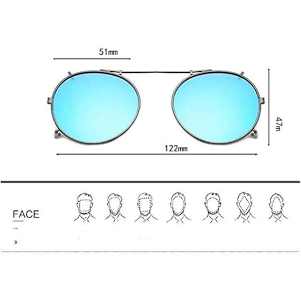 Klipp-på solglasögon polariserade unisex för receptbelagda glasögon