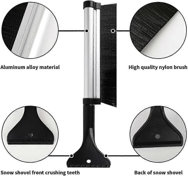 Automatic Ice Scraper with Brush for Geniss 2006-2018, Adjustable Snow Brush with Ice Breaker Function, Car Accessories for Winter