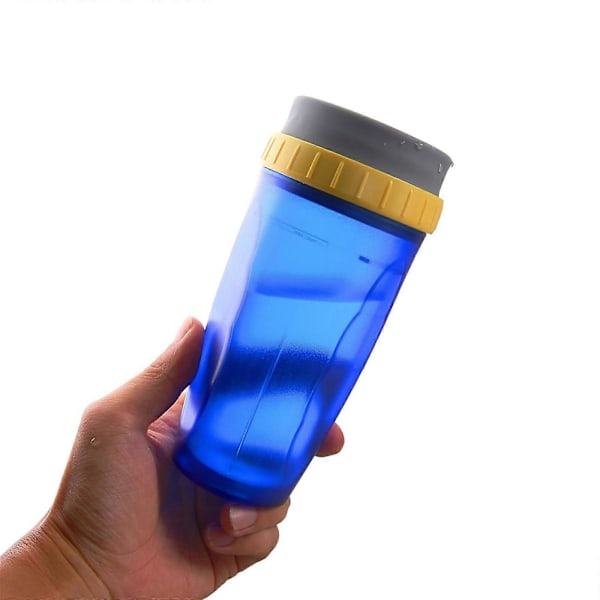 Bærbar Coverless Twist-kopp med isolert kaffekopp i rustfritt stål Blue