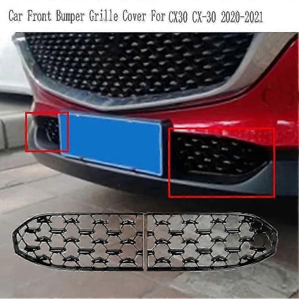Frontfangergrilldeksel for CX-30 2020-2021 Nedre frontdekorasjonstilbehør Black