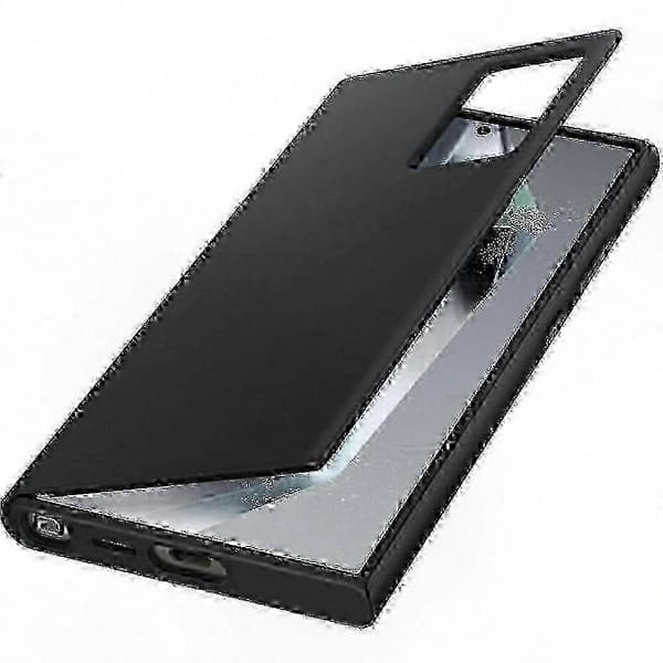 Svart plånboksfodral med smart vy för Galaxy S23 Ultra