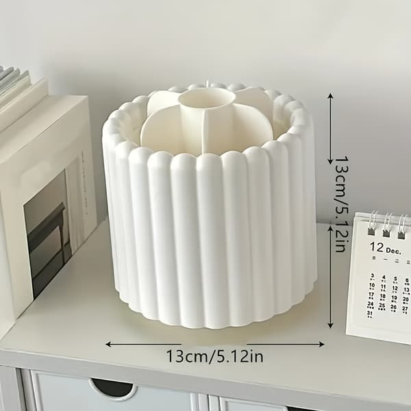 Kosmetik børste organizer, 360° rotation, poleret plastik, ingen installation Vit