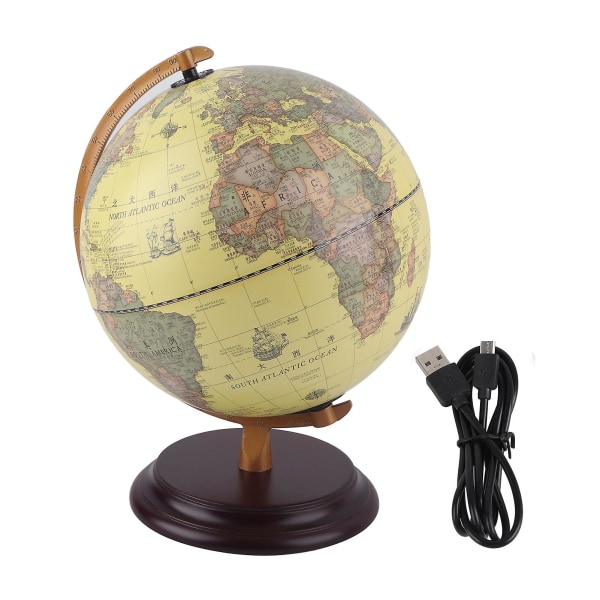 25 cm 3d antikk globe skolerekvisita Undervisningsverktøy Skrivebordsdekor Pedagogisk leke25 cm antikk med lys