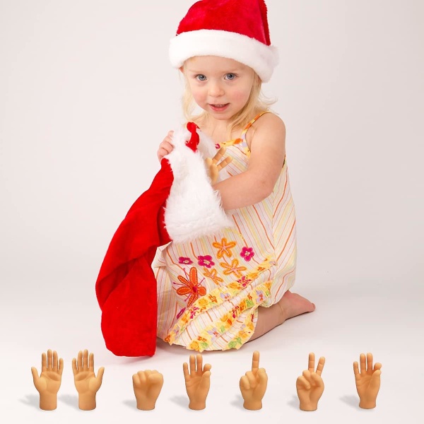 10 pakke små hender fingerdukker Mini hender for barn Gutter Jenter Småbarn Julestrømpestoppere Gaver