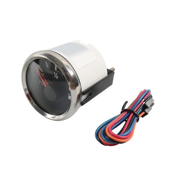 52 mm bränslemätare med bränslenivåsensor 200 mm 0-190 ohm oljetanknivåindikator för båt Black  Silver