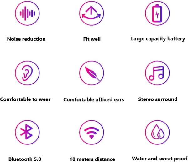 Trådlösa Bluetooth 5.0-hörlurar, vit