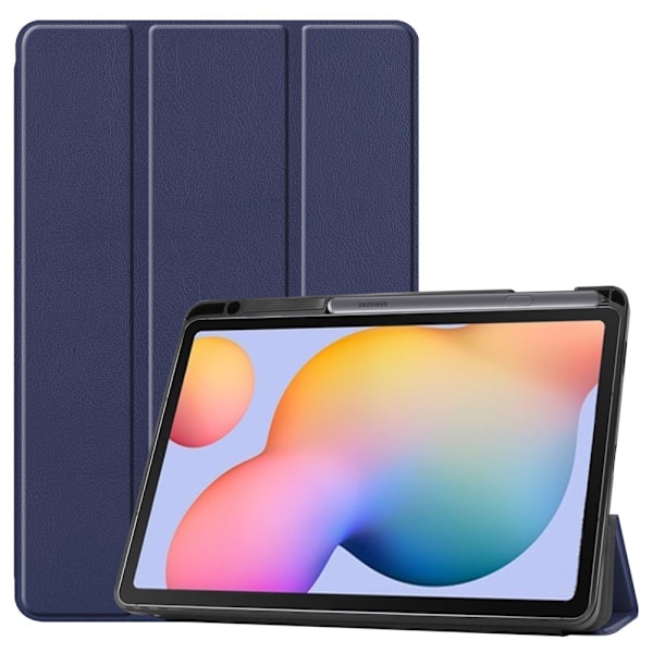 Samsung Galaxy Tab S6 Lite - Tri-Fold Fodral med Pennhållare - Mörkblå 210