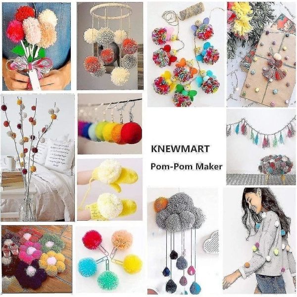 Pom Pom Maker, 4 Storlekar Pompom Maker Verktygssats, Fluff Boll Vävare Nål Hantverk Diy Ull Stickning Hantverk Verktyg Barn Vuxen