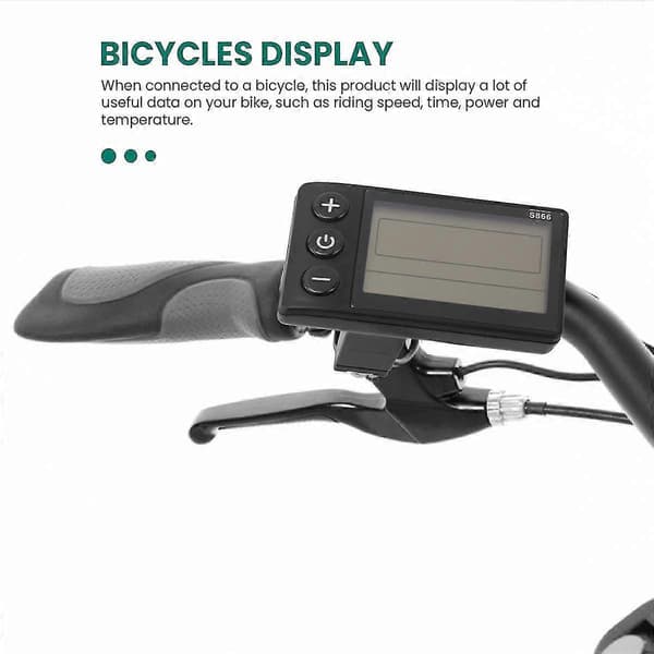 Elektrisk cykeldisplay 24v/36v/48v vandtæt LCD-display S866 controllerpanel instrumentbræt til Ele Black