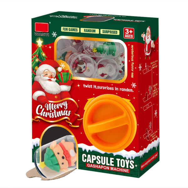 Chirstmas Kapselmaskin med liten leksak DIY Intressant återanvändbara leksaker Present till födelsedag jul