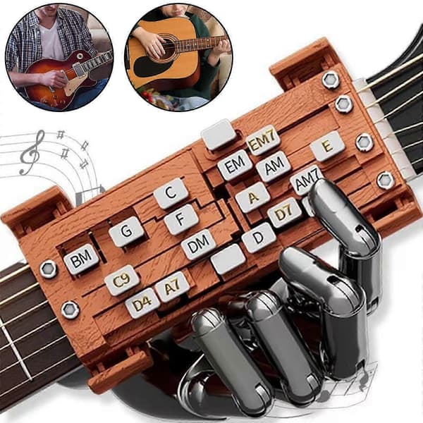 Gitarr-ackordspressare, Gitarr-ackordstränare, Gitarrhjälp, Gitarrhjälp för ackord~ Brown