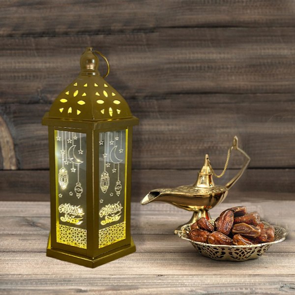 Mini Lykta Med LED Ramadan Lykta Dekoration Mini Lykta Inredning Med Ljus Hängande lyktor För Ramadan Dekor Jul Bröllopsbord Centerp