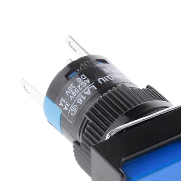 16 mm rektangulær selv-trykknap elektrisk kredsløbsafbryder 250V 3ACJY Blue