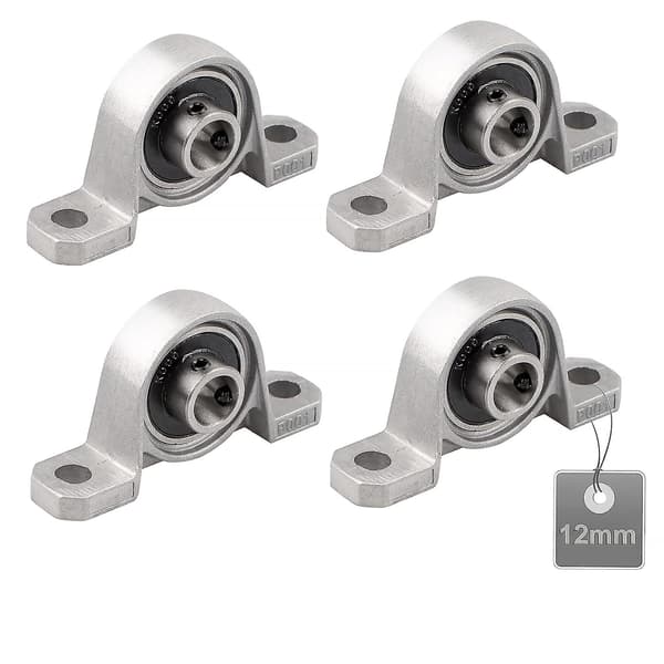 4 stk. putelager, kulelager, kulelager, sinklegeringslager, putelager, kulelager, med solid støpejernsbase (størrelse