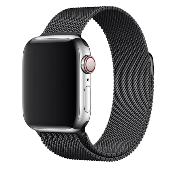 Milanese Loop Rem til Apple Watch i rustfrit stål med magnetisk spænde - 38/40/41 (med stik) - Stjerneskær + Sort 38/40/41mm