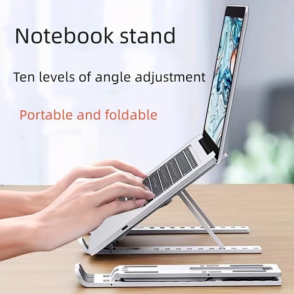 Resevänligt justerbart laptopstativ, 10-nivåers hopfällbart, kylbas, ergonomisktCJY 38.1 Cm And Above