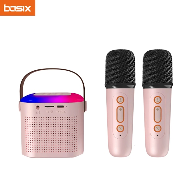 Basix Mini Bluetooth Mikrofon Ljudset Kit Hem Utomhusunderhållning KTV Barn Hemunderhållningspresenter 241019