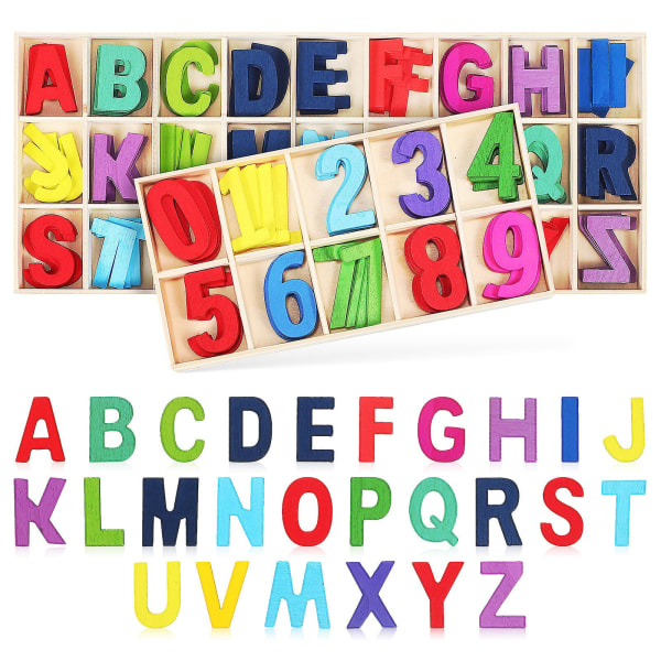 1 Set Wooden Letters Numbers Colored Wooden Letters Spelling Letters Early Learning Supplies