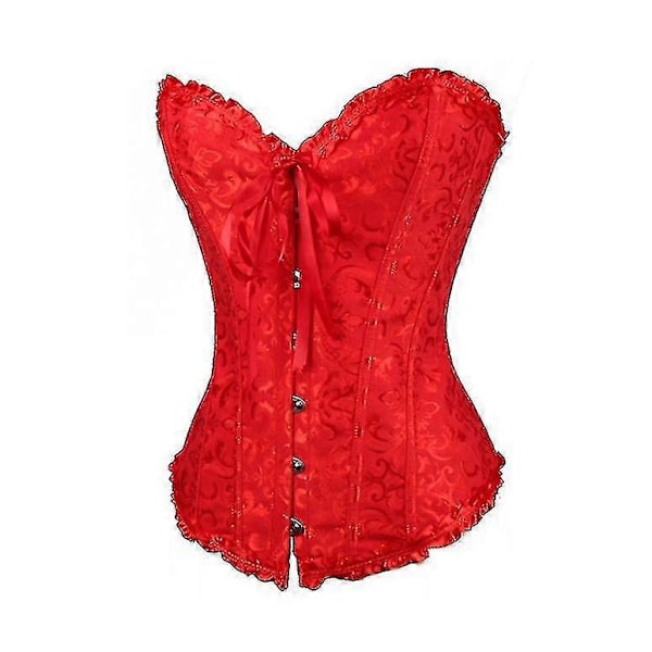 Tube Top Jacquard Gotisk Palass Korsett Vest Formende Korsett Red M