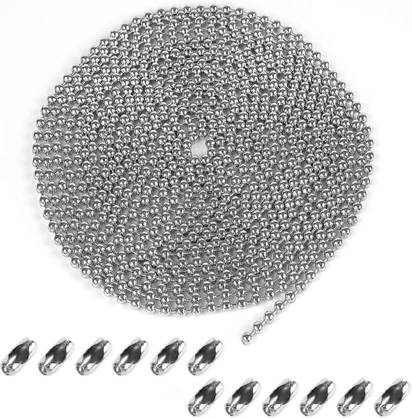 Rullegardinkæde - 5 meter, 4,5 mm, 12 kædeforbindere