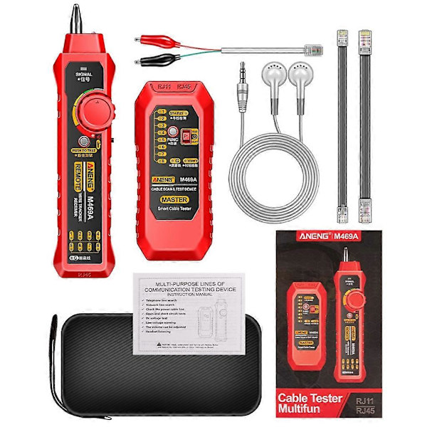 Multifunktionel Ethernet LAN-netværkskabeltester Telefonnetværkslinjefinder CJY Red