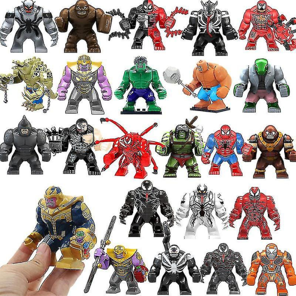 Avengers Stora Figur Byggklossar Hulk Thanos Spider-man Carnage Venom Leksak * Gratis Julpapper Ko-hud Väska Vid Köp Av 6 Eller Fler S1099