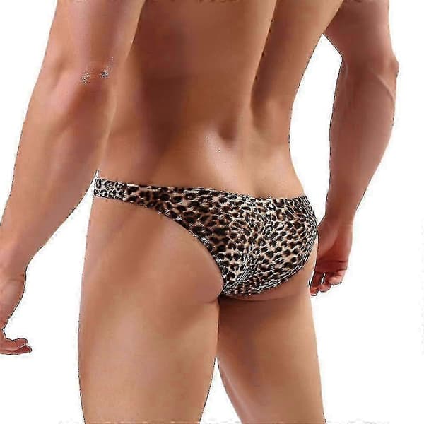 Leopardmønstrede bomullstruser med lav midje for menn undertøy CJY 2XL 2XL Coffee