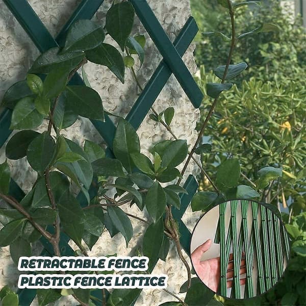 Udvidende grønt plastikvæg hegn foldbart espalier haveespalier Black