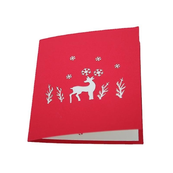 Joulutervehdyskortti 3D seisova joulukortti, kolmiulotteinen onnittelukortti, joulukortti Joulukortti, jouluhirvi