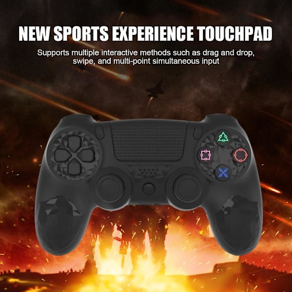 Den Nya För Ps4 Gamepad Scheme Stabiliserad P4 Kontroller Bluetooth 5.2 Trådlös Black