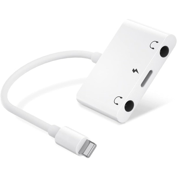 CASA Lightning Hörlursadapter till 3,5mm Ljudadapter, 3-i-1 Auxiliär Ljudadapter