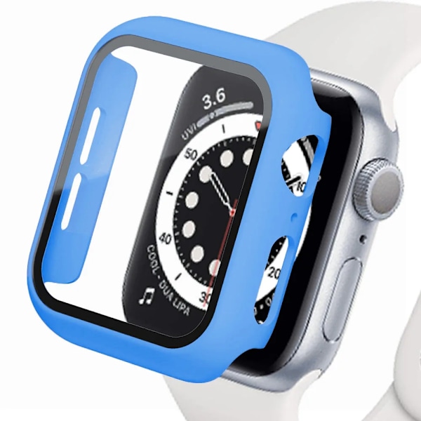 Hard Shell-etui for Apple Watch 9 8 7 6 5 4 38 40mm Tilbehør Skjermbeskytter iWatch Serie 44mm 45mm 41mm 42mm Bølge Blå Bølge Blå Bølge Blå Bølge Blå Wave Blue 11 Series 321 38MM