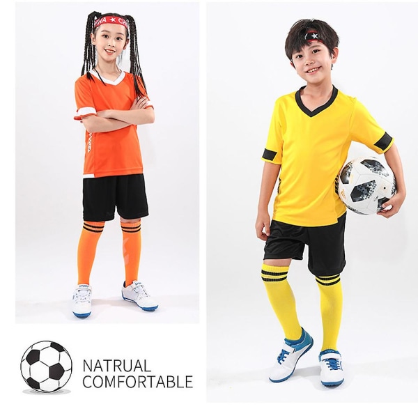 Lasten miesten jalkapallopaita, jalkapalloharjoituspuvut, urheiluvaatteet Orange 18(110-120cm)