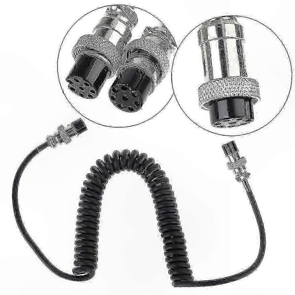 70 cm sort luftfartsmikrofonkabel til transceiver MC-60, slidstærke og holdbare stik Black