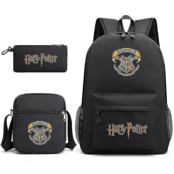 Barns Harry Potter tredelad skolväska printed utomhusryggsäck med stor kapacitet