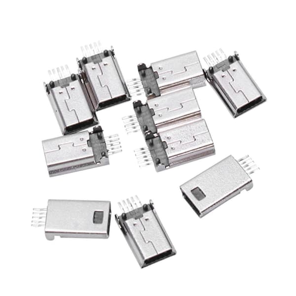 10 stk Mini USB Type B Hann 180 Grader 5 Pins SMD for Lodding Jack Connector