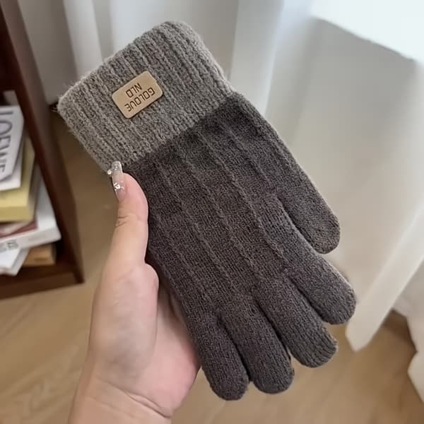 Vinterhandsker til kvinder, tykke, elastiske manchetter, flere farver 【Svart】