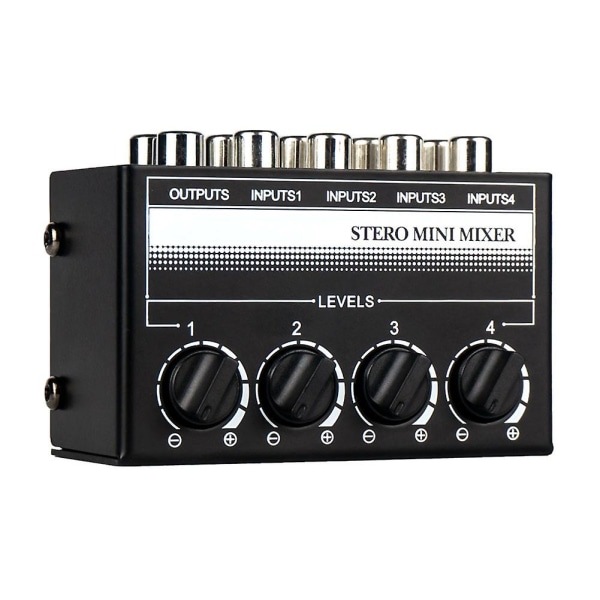 4-kanals Stereo Audio Mixer Support Rca Input og Output Mini Passiv Stereo Mixer med Separat V