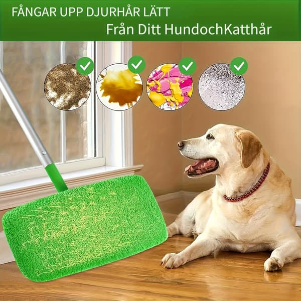 10 gjenbrukbare moppeputer, vaskbare, absorberende, flate mopperCJY Gr\u00f6n