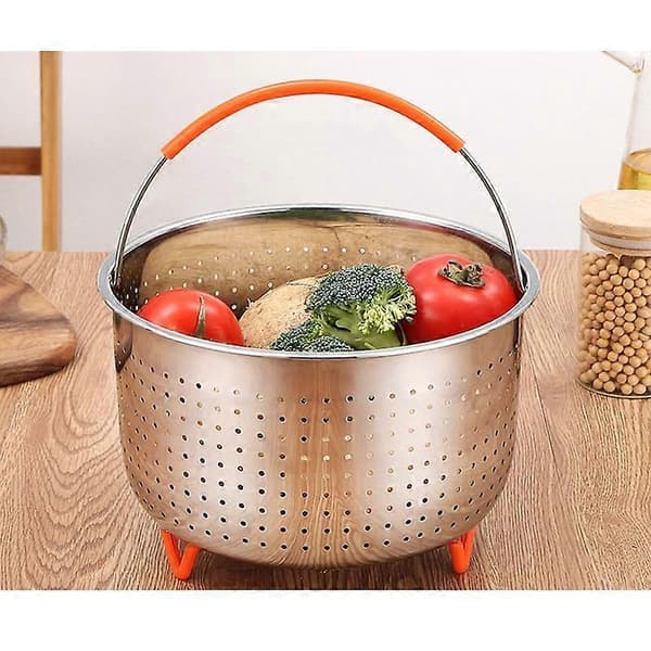 Dampkurv i rustfrit stål Instant Pot tilbehør til 3/6/8 Qt Instant Pot silver 16.5*18cm