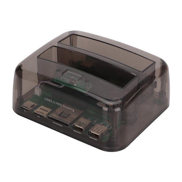 IDe SATA Universal Dual disc Multifunktionel Harddisk Kortlæser Transparent Sort EU100-