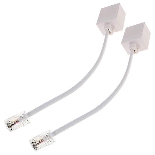 2 stk RJ11 til RJ45 adapter Telefon til Ethernet adapter Telefon til Ethernet kabel [HSfF] As Shown 18X2.2cm