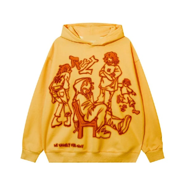 2023 Y2K Streetwear Pink Hoodie Sweatshirt Funny Cartoon Graphic Hoodie Autumn Harajuku Anime Hoodie Hip Hop Hipster Yellow Yellow L