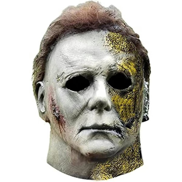 Halloween Michael Myers Skräck Latex Mask Deluxe Huvudbonader Carnival Party Fancy Dress Prop B