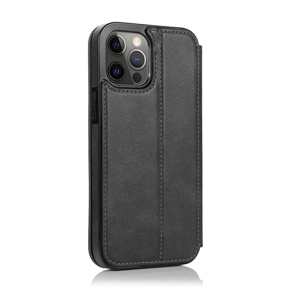 iPhone 12 Pro Max etui læderpung flip telefonetui CJY Black iPhone 12 Pro Max