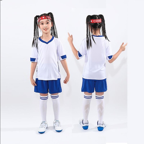 Barnefotballdrakt for menn Fotballfotballtreningsdresser Sportsklær White 22(130-135cm)