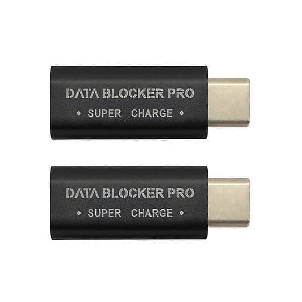 2 STK USB Type-C Datablokker USB-C Juice Jack-adapter Støtter hurtiglading (50V/5A) Stopper datatyveri